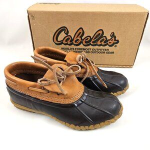 Womens Cabela's Duck Boots sz 9 Low Top Rain Boots Brown Slip Ons Rubber Mocs